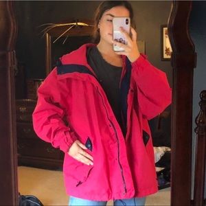 Large pink Eddie Bauer rain coat